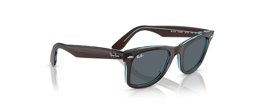 Ray-Ban RB2140 Original Wayfarer Classic Brown On Transparent Blue Sunglasses Ray-Ban RB2140 Original Wayfarer Classic Brown On Transparent Blue Sunglasses