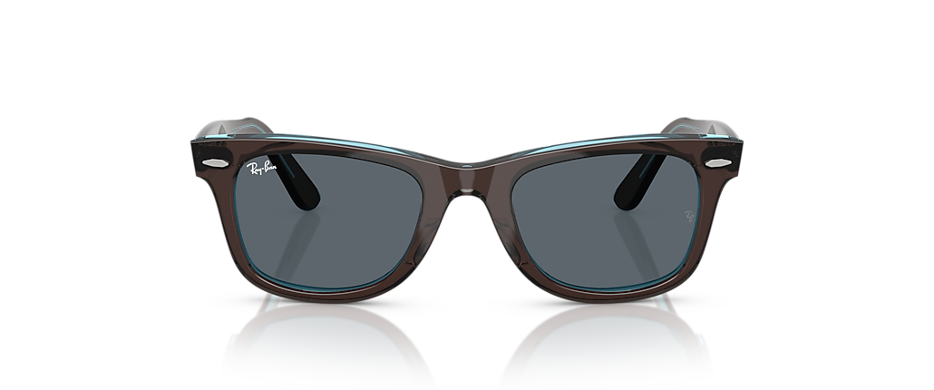 Ray-Ban RB2140 Original Wayfarer Classic Brown On Transparent Blue Sunglasses Ray-Ban RB2140 Original Wayfarer Classic Brown On Transparent Blue Sunglasses