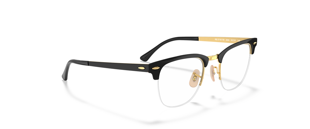 Ray-Ban RB3716VM Clubmaster Metal Optics Black On Gold Frames Ray-Ban RB3716VM Clubmaster Metal Optics Black On Gold Frames
