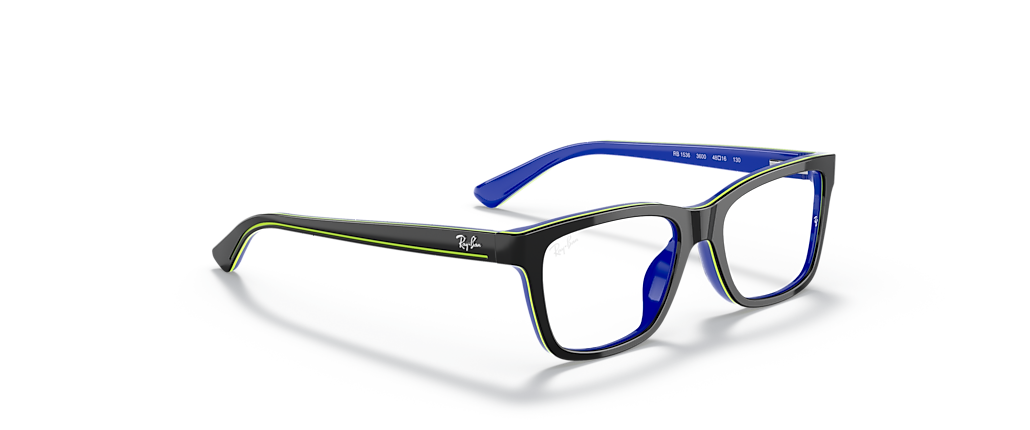 Ray-Ban RB1536 Optics Kids Dark Grey On Blue Frames Ray-Ban RB1536 Optics Kids Dark Grey On Blue Frames