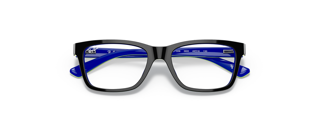 Ray-Ban RB1536 Optics Kids Dark Grey On Blue Frames Ray-Ban RB1536 Optics Kids Dark Grey On Blue Frames