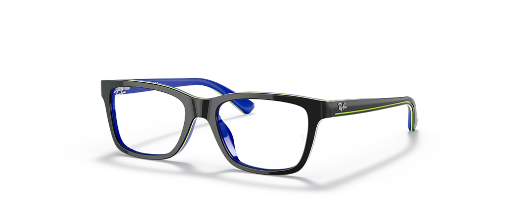 Ray-Ban RB1536 Optics Kids Dark Grey On Blue Frames Ray-Ban RB1536 Optics Kids Dark Grey On Blue Frames