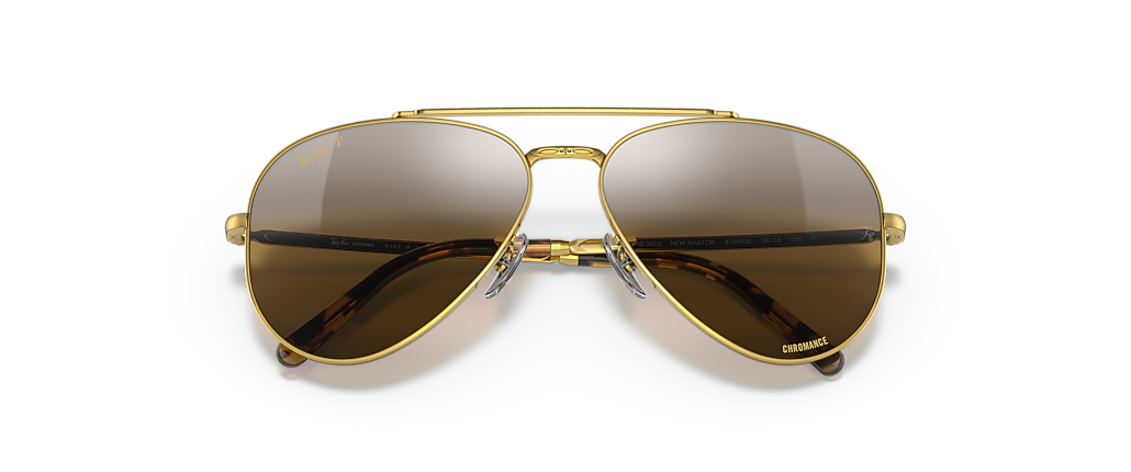 Ray-Ban RB3625 New Aviator Gold Sunglasses Ray-Ban RB3625 New Aviator Gold Sunglasses
