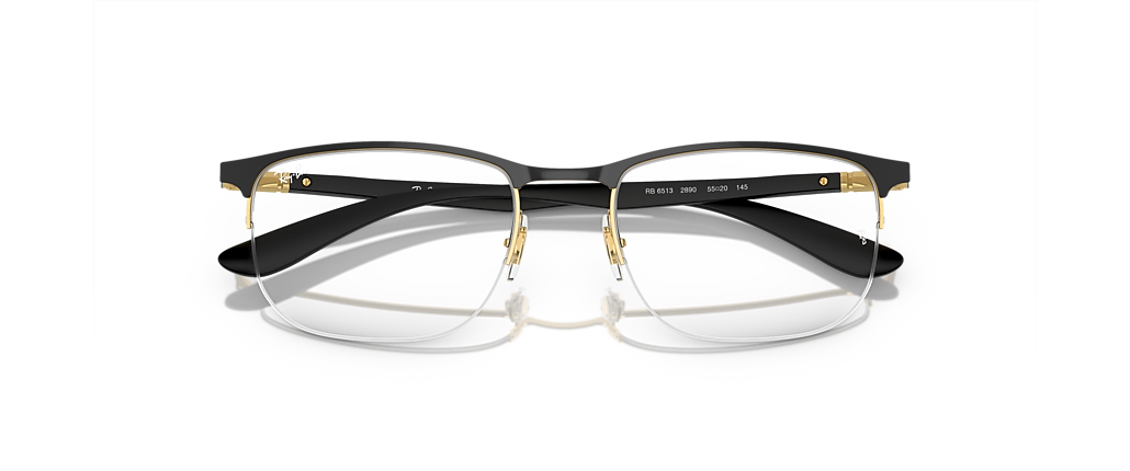 Ray-Ban RB6513 Optics Black On Gold Frames