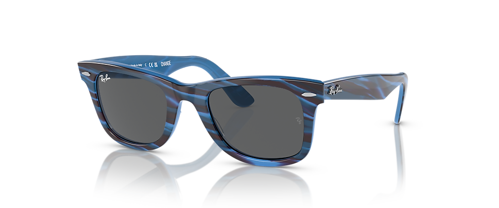 Ray-Ban RB2140 Original Wayfarer Change Photo Striped Blue Sunglasses