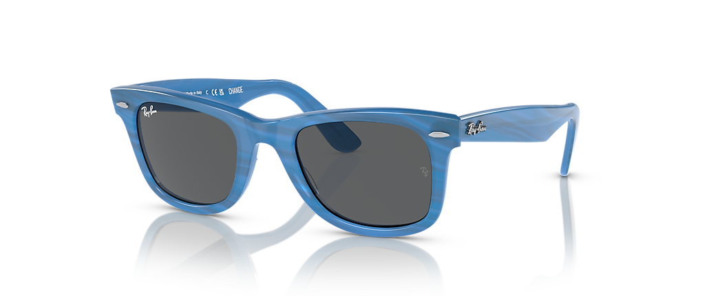 Ray-Ban RB2140 Original Wayfarer Change Photo Striped Blue Sunglasses