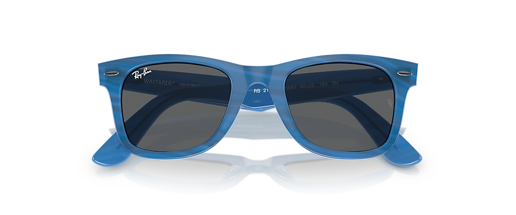 Ray-Ban RB2140 Original Wayfarer Change Photo Striped Blue Sunglasses