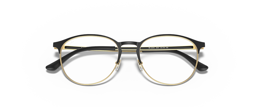 Ray-Ban RB6375 Optics Black On Gold Frames Ray-Ban RB6375 Optics Black On Gold Frames