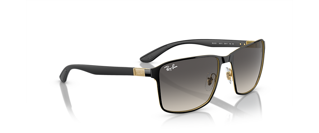 Ray-Ban RB3721 Black On Gold Sunglasses