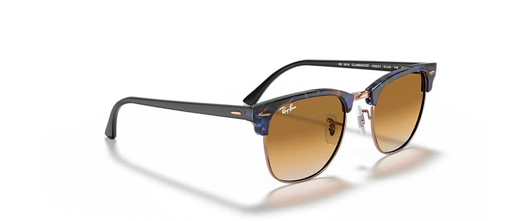 Ray-Ban RB3016 Clubmaster Fleck Brown & Blue Sunglasses Ray-Ban RB3016 Clubmaster Fleck Brown & Blue Sunglasses