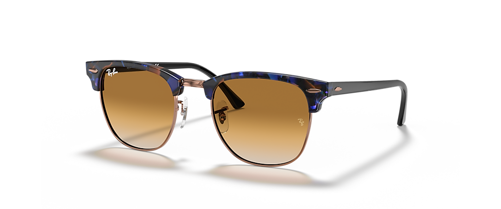 Ray-Ban RB3016 Clubmaster Fleck Brown & Blue Sunglasses Ray-Ban RB3016 Clubmaster Fleck Brown & Blue Sunglasses