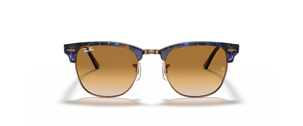 Ray-Ban RB3016 Clubmaster Fleck Brown & Blue Sunglasses Ray-Ban RB3016 Clubmaster Fleck Brown & Blue Sunglasses