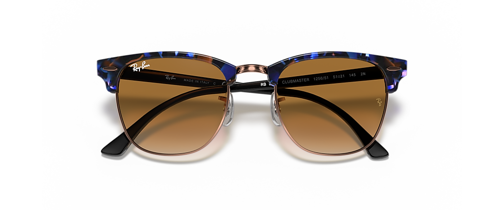 Ray-Ban RB3016 Clubmaster Fleck Brown & Blue Sunglasses Ray-Ban RB3016 Clubmaster Fleck Brown & Blue Sunglasses