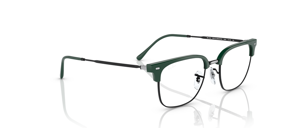 Ray-Ban RB7216 New Clubmaster Optics Green On Black Frames Ray-Ban RB7216 New Clubmaster Optics Green On Black Frames