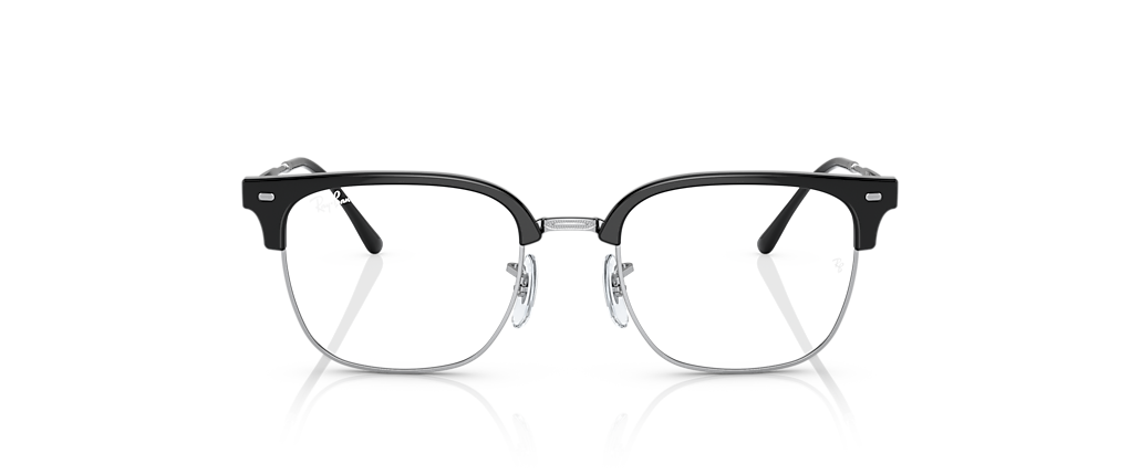 Ray-Ban RB7216F New Clubmaster Optics Black On Silver Frames Ray-Ban RB7216F New Clubmaster Optics Black On Silver Frames
