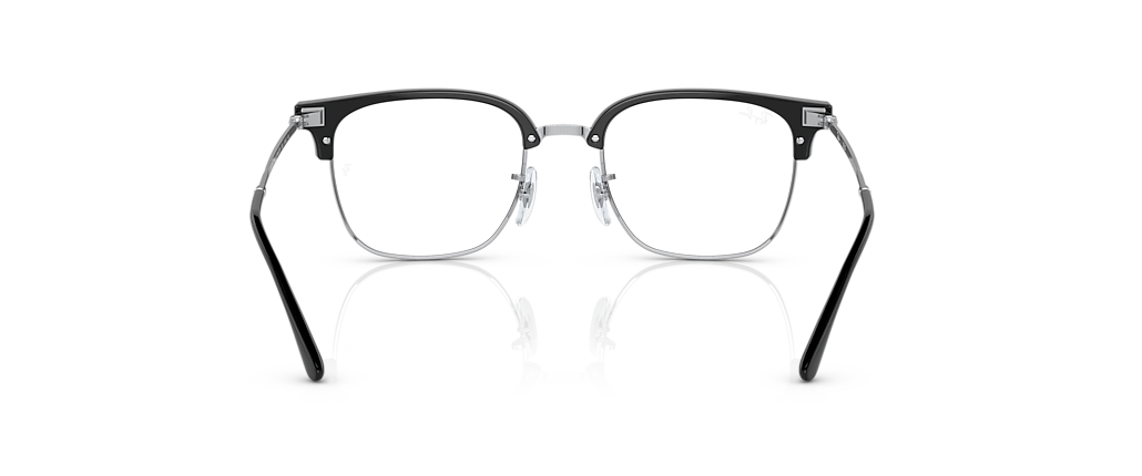 Ray-Ban RB7216F New Clubmaster Optics Black On Silver Frames Ray-Ban RB7216F New Clubmaster Optics Black On Silver Frames