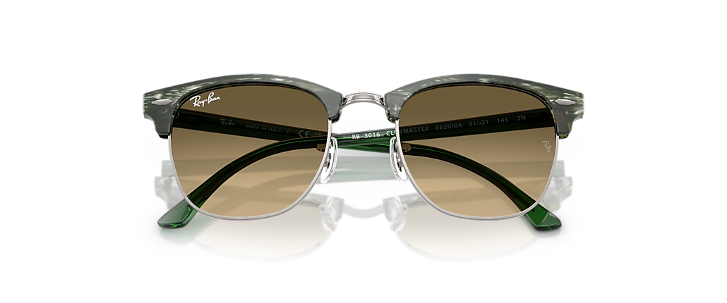 Ray-Ban RB3016 Clubmaster Transparent Shade Fantasy Green Sunglasses Ray-Ban RB3016 Clubmaster Transparent Shade Fantasy Green Sunglasses