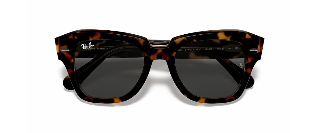 Ray-Ban RB2186 State Street Havana On Transparent Brown Sunglasses Ray-Ban RB2186 State Street Havana On Transparent Brown Sunglasses