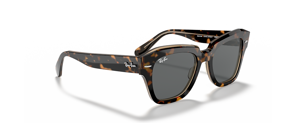 Ray-Ban RB2186 State Street Havana On Transparent Brown Sunglasses Ray-Ban RB2186 State Street Havana On Transparent Brown Sunglasses