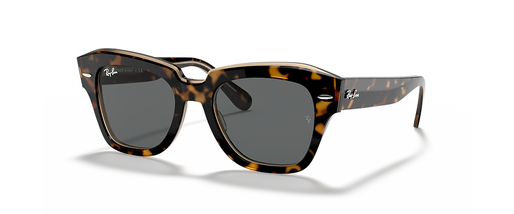 Ray-Ban RB2186 State Street Havana On Transparent Brown Sunglasses Ray-Ban RB2186 State Street Havana On Transparent Brown Sunglasses
