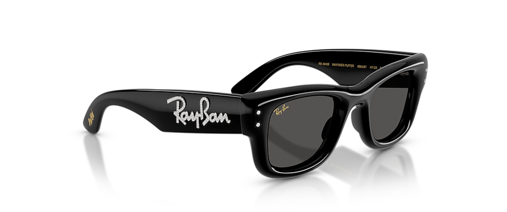 Ray-Ban RB4940B Wayfarer Puffer Crystal Edition  Black & Strass Sunglasses