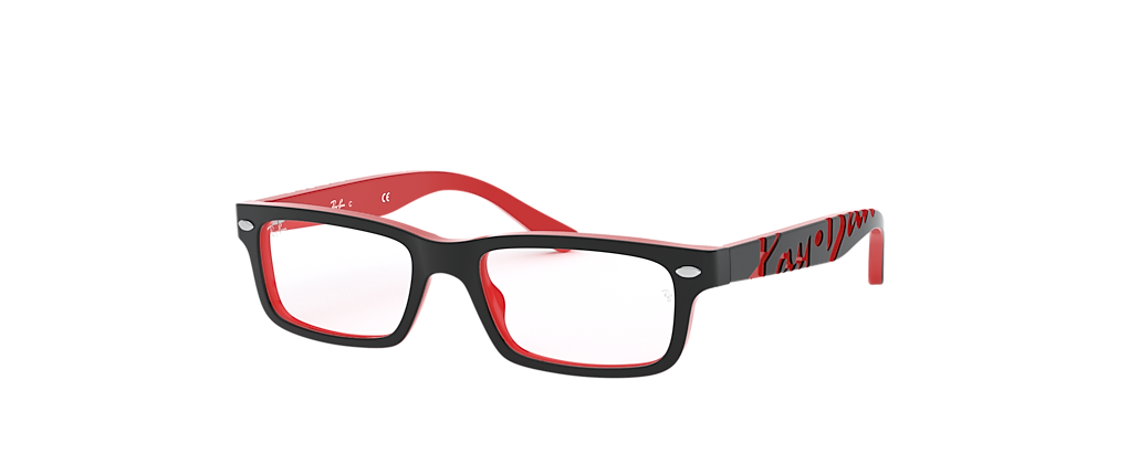 Ray-Ban RB1535 Optics Kids Black On Red Frames Ray-Ban RB1535 Optics Kids Black On Red Frames