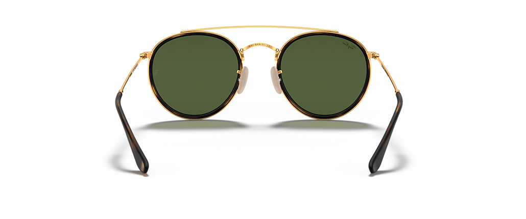 Ray-Ban RB3647N Round Double Bridge Arista Gold Sunglasses Ray-Ban RB3647N Round Double Bridge Arista Gold Sunglasses
