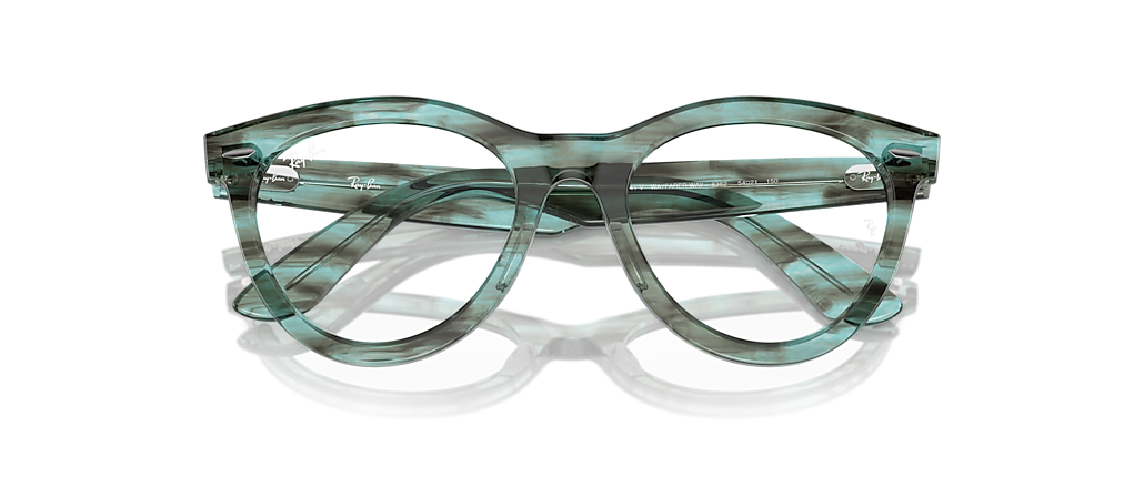 Ray-Ban RB2241V Wayfarer Way Optics Striped Transparent Green Frames Ray-Ban RB2241V Wayfarer Way Optics Striped Transparent Green Frames