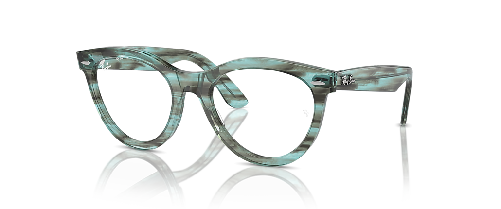 Ray-Ban RB2241V Wayfarer Way Optics Striped Transparent Green Frames Ray-Ban RB2241V Wayfarer Way Optics Striped Transparent Green Frames