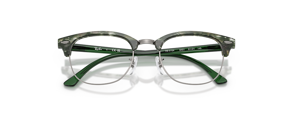 Ray-Ban RB5154 Clubmaster Transparent Fantasy Green On Gunmetal Frames Ray-Ban RB5154 Clubmaster Transparent Fantasy Green On Gunmetal Frames