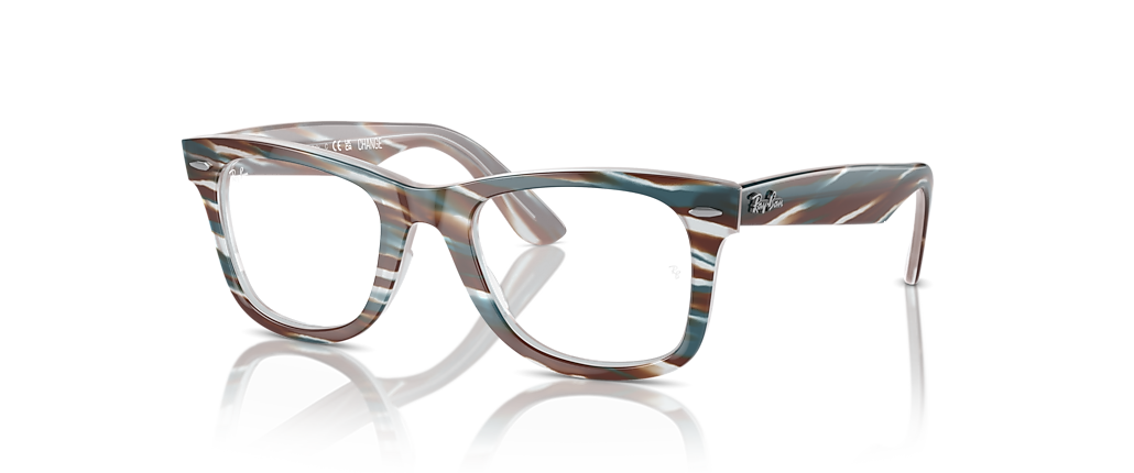 Ray-Ban RB4340V Wayfarer Ease Optics Change Photo Striped Light Blue Frames