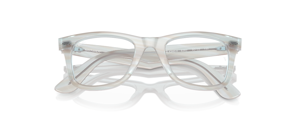 Ray-Ban RB4340V Wayfarer Ease Optics Change Photo Striped Light Blue Frames