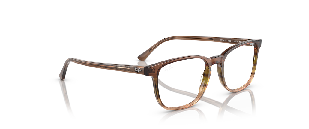 Ray-Ban RB5418 Optics Striped Brown & Green Frames