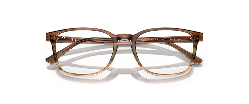 Ray-Ban RB5418 Optics Striped Brown & Green Frames