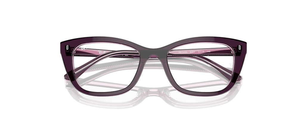 Ray-Ban RB5433 Optics Violet On Transparent Pink Frames