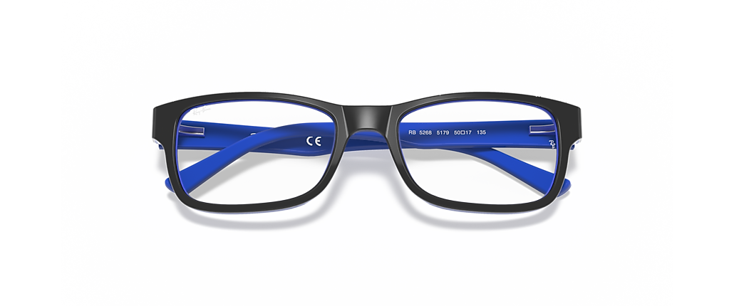 Ray-Ban RB5268 Optics Black On Blue Frames Ray-Ban RB5268 Optics Black On Blue Frames