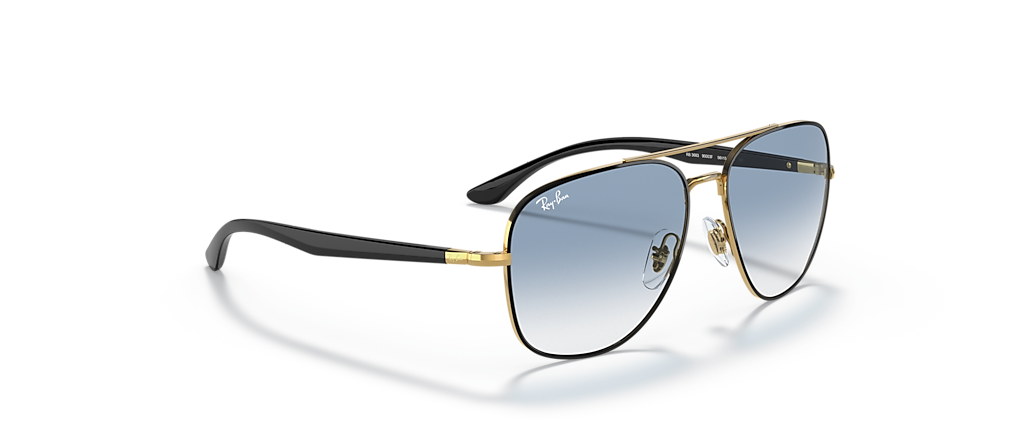 Ray-Ban RB3683 Black On Gold Sunglasses