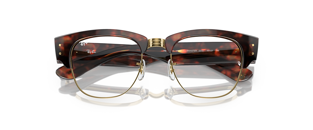 Ray-Ban RB0316V Mega Clubmaster Optics Tortoise On Gold Frames