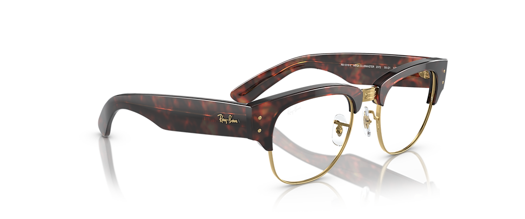 Ray-Ban RB0316V Mega Clubmaster Optics Tortoise On Gold Frames