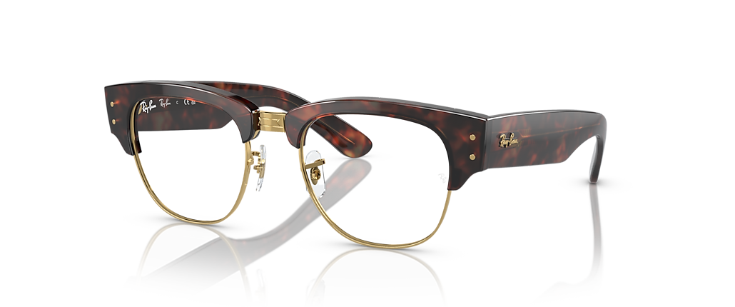 Ray-Ban RB0316V Mega Clubmaster Optics Tortoise On Gold Frames