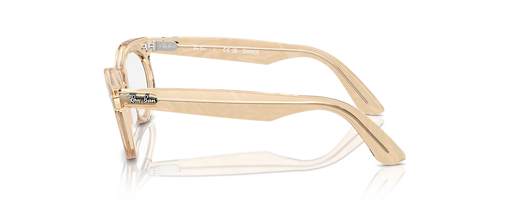 Ray-Ban RB2242V Wayfarer Oval Optics Change Photo Waves Brown Frames