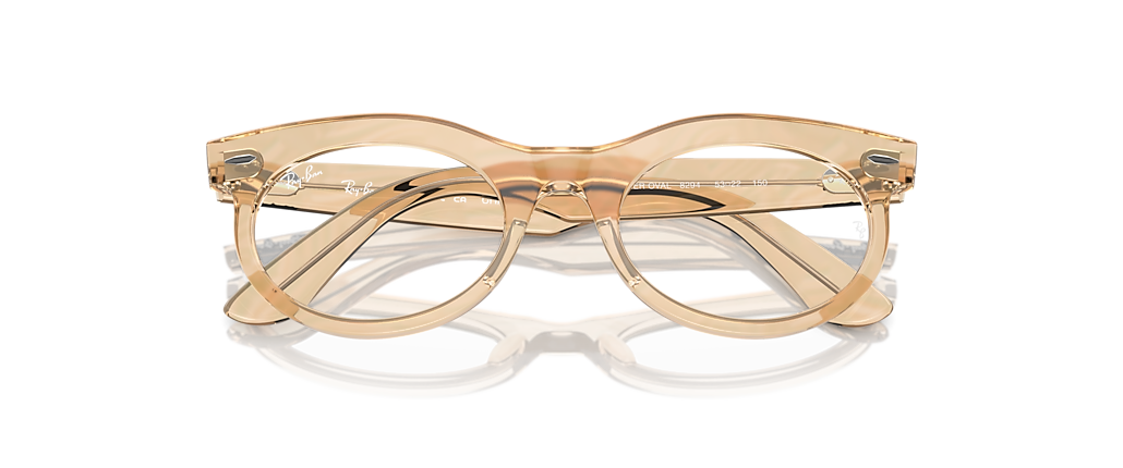 Ray-Ban RB2242V Wayfarer Oval Optics Change Photo Waves Brown Frames