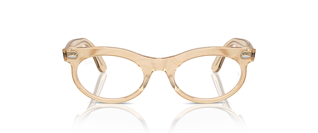 Ray-Ban RB2242V Wayfarer Oval Optics Change Photo Waves Brown Frames