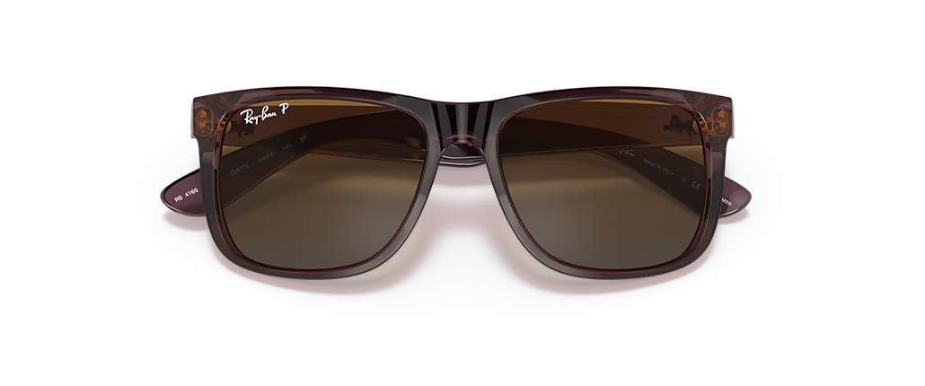 Ray-Ban RB4165 Justin Classic Transparent Dark Brown Sunglasses Ray-Ban RB4165 Justin Classic Transparent Dark Brown Sunglasses