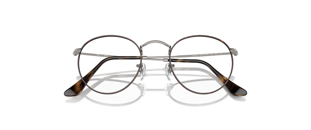 Ray-Ban RB3447V Round Metal Optics Havana On Gunmetal Frames Ray-Ban RB3447V Round Metal Optics Havana On Gunmetal Frames