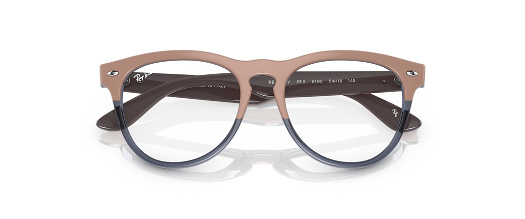 Ray-Ban RB4471V Iris Optics Beige On Transparent Dark Blue Frames