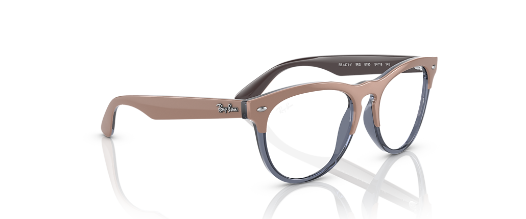 Ray-Ban RB4471V Iris Optics Beige On Transparent Dark Blue Frames