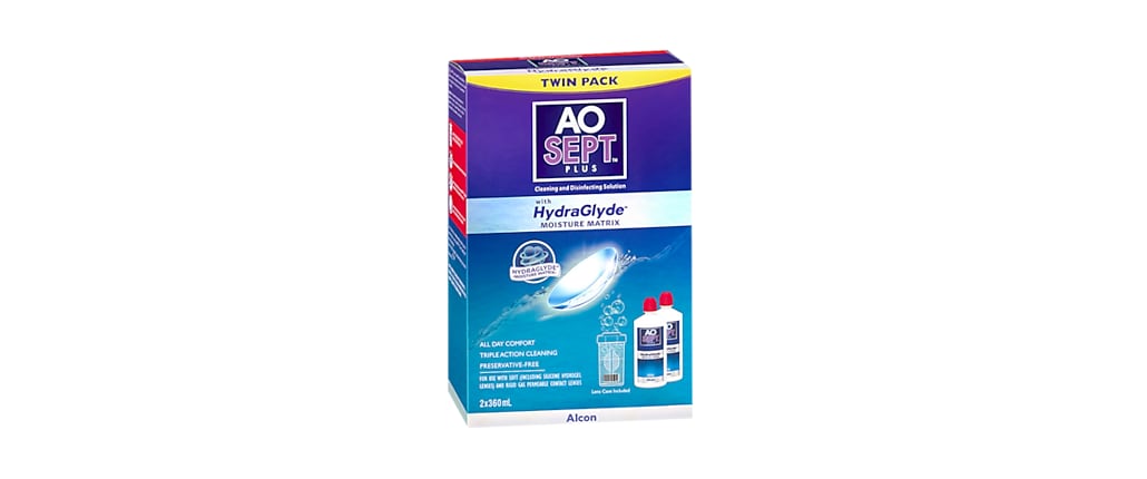 Alcon AO Sept Plus Hydraglyde 2x360ml  Solutions and Accessories