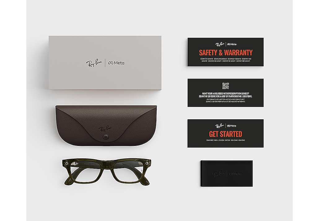 Ray-Ban Ray-Ban Meta Blayzer Optics Transparent Dark Olive Ray-Ban Meta Smart Glasses