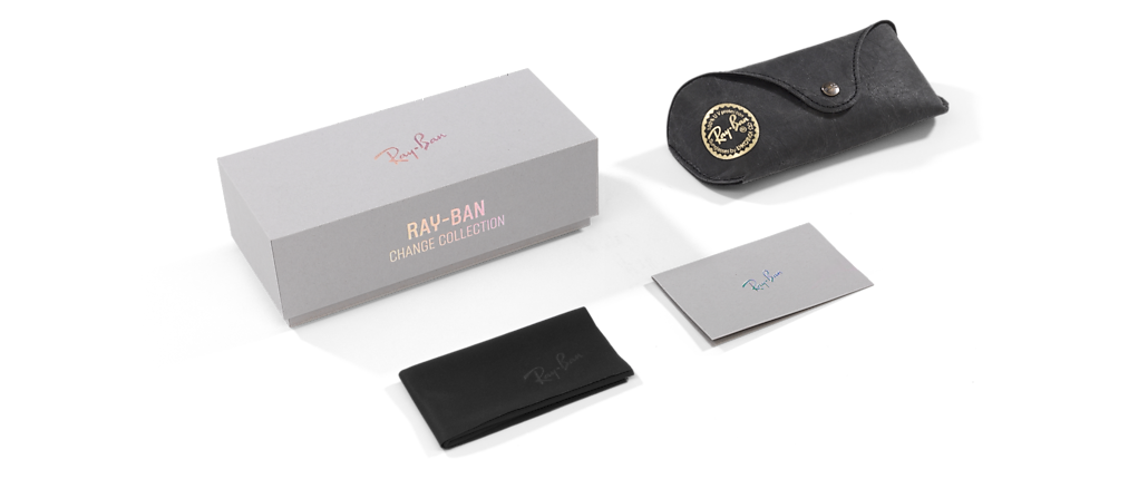 Ray-Ban RB2242V Wayfarer Oval Optics Change Photo Waves Brown Frames